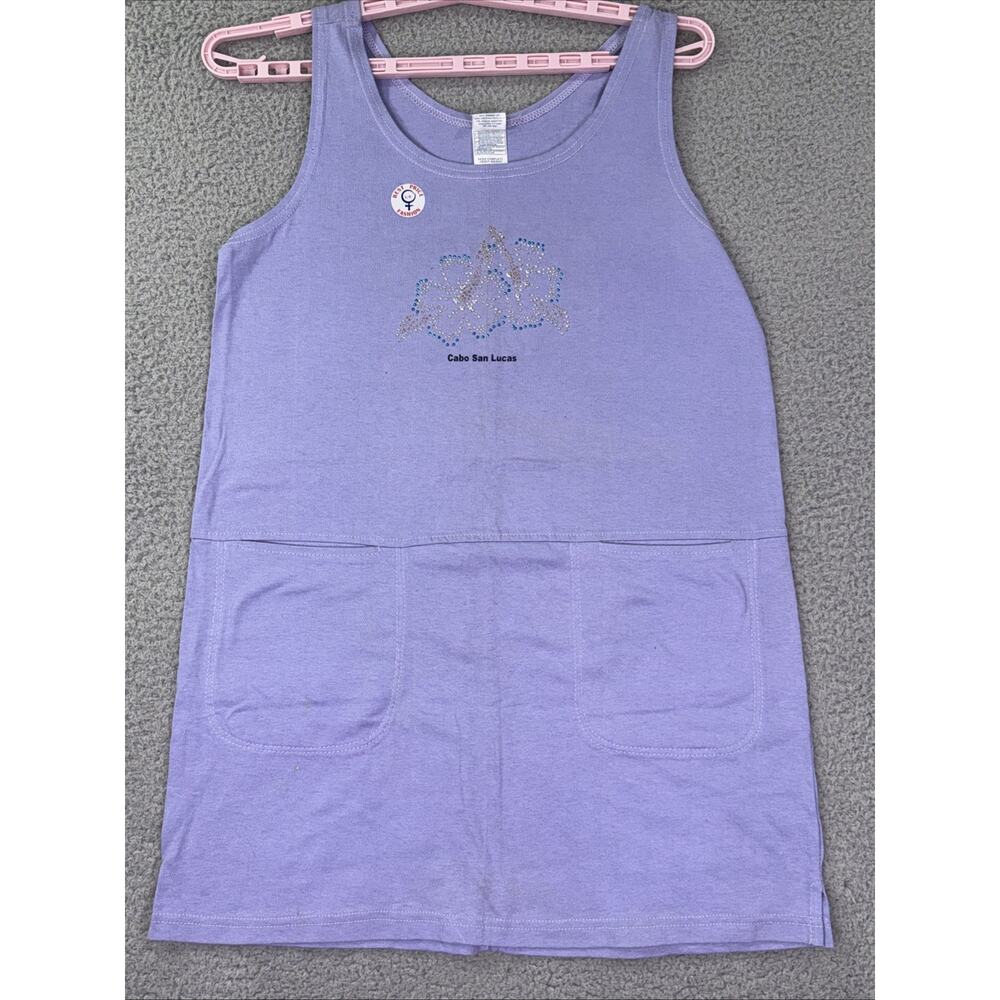 ZZ La Best Lavender Dress Rhinestone Cabo Sleeveless Pockets Size L
